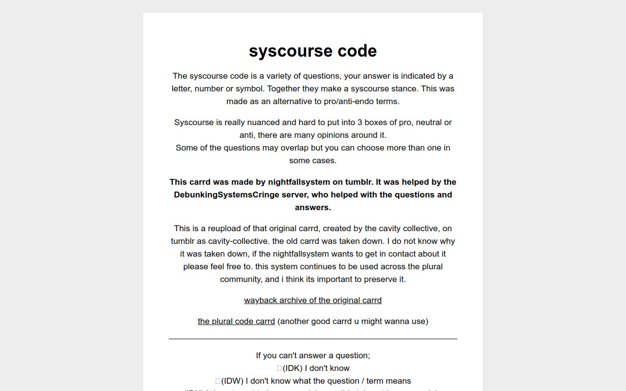 syscourse code: reloaded